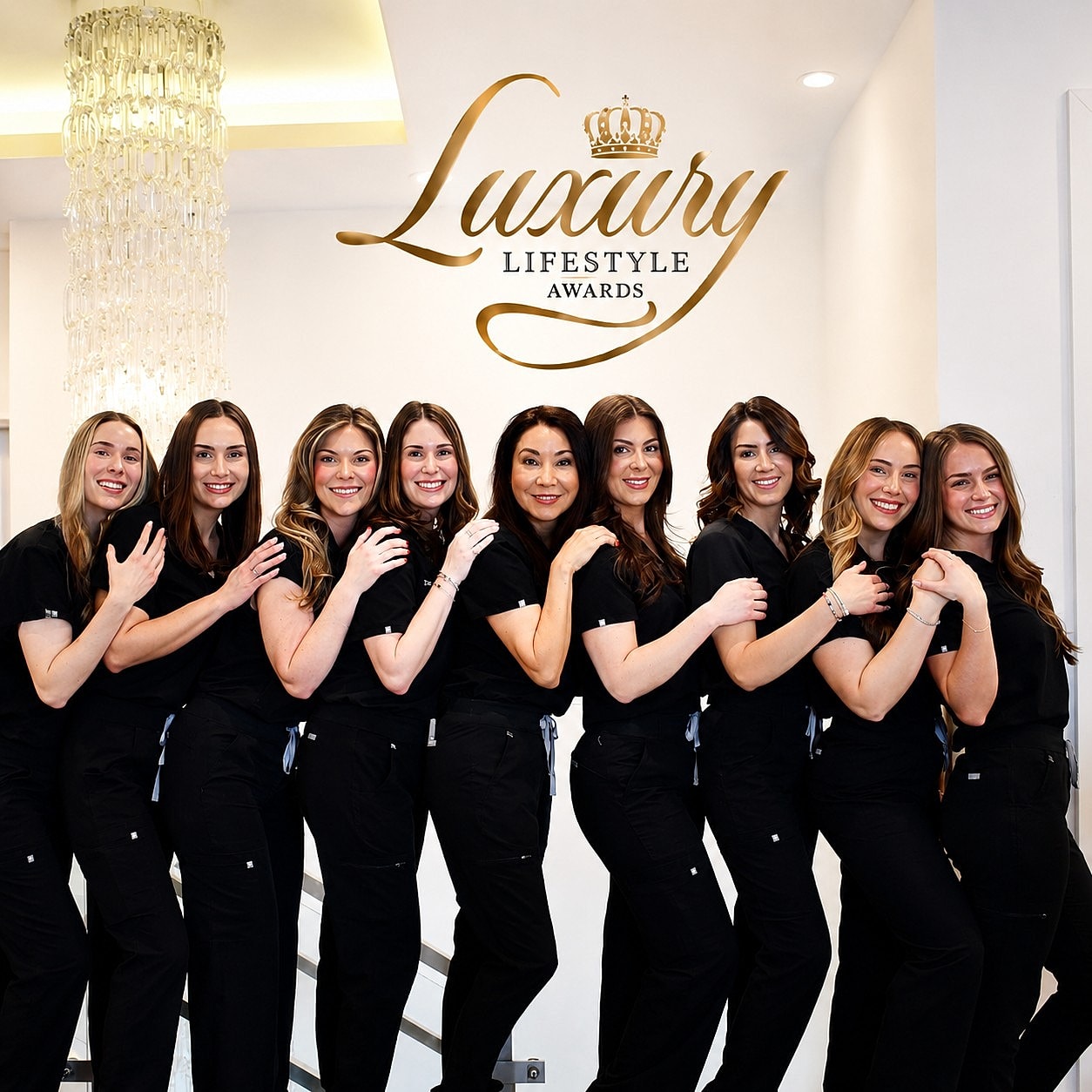 Team photo at Luxury Lifestyle Awards event.