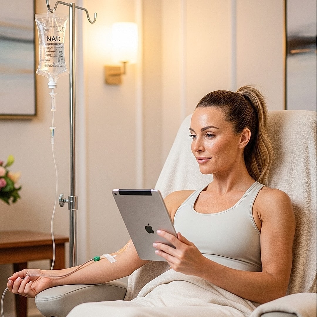 IV drip lounge promoting energy and hydration services.