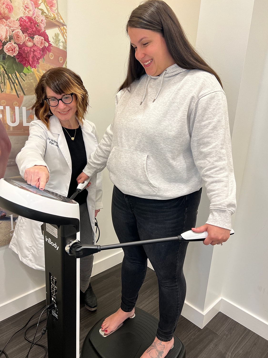 Medical professional preparing patient for procedure.