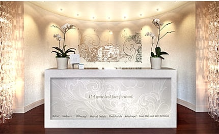 Modern reception area with elegant decor.