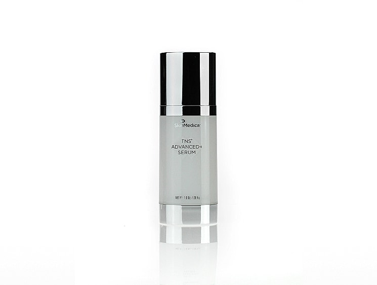SkinMedica TNS Advanced+ Serum bottle on white background.