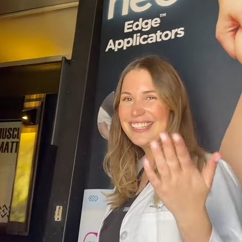 Event promoting EMSCULPT NEO treatments and demos.