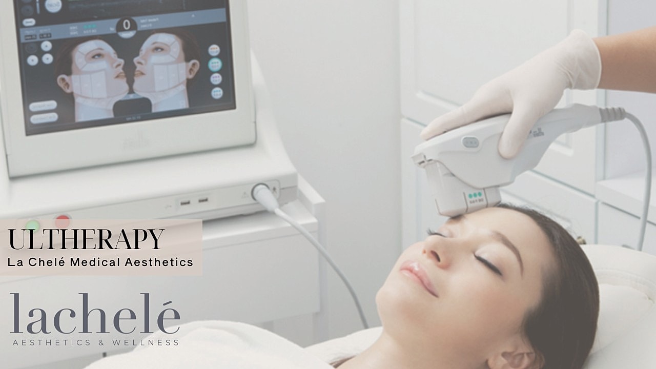 Ultherapy machine displaying targeted tissue layers.